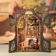 Kit Maquette Book Nook Count Cat's Study 17x12x10 cm Bureau 3D avec Vitre anti-poussière Cutebee