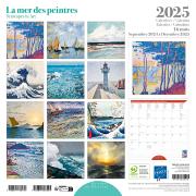 Calendrier mural 2025 Mer des Peintres 12 illustrations 16 mois 30X30 cm Ed Desastre