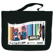 Feutres Graph'It 24 couleurs Manga Marqueurs à Alcool Double-Pointe Biseau et Fine