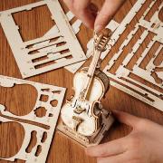 Maquette Bois Musique Violoncelle 20cm Puzzle 3D de 58 pièces TG411 Rolife