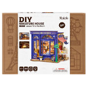 Kit Maquette 3D Salon de Thé Bleu miniature à fabriquer 24x28x16 cm DG171 Rolife