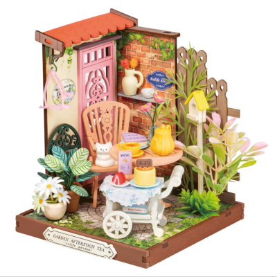 Kit Maquette Bois Univers miniature Salon de Thé Fancy 12x10x10 cm 112 pièces DS038 Rolife