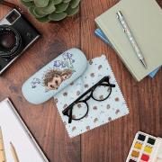 Etui à Lunettes Hérissons Fleurs Boîtier et Chiffon Wrendale