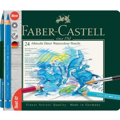 Crayons de couleur Aquarellables Albrecht Dürer Boîte métal de  24 couleurs Faber Castell