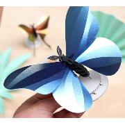 Kit de fabrication 1 Papillon Bleu 18 cm Giant Silk Butterfly Assembli