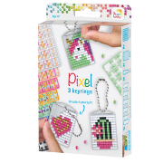 Kit Pixels 3 Porte-Clés Girly et Livret 38 modèles Pixel Hobby