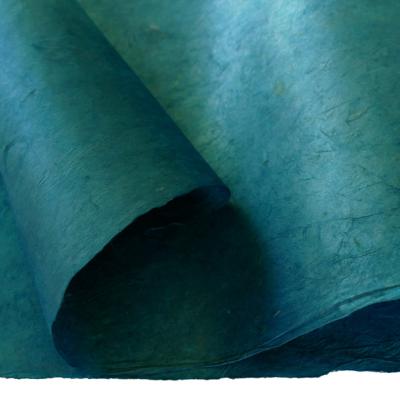 Papier népalais uni couleur Bleu Profond Feuille 50x75 cm Lokta Fait-main