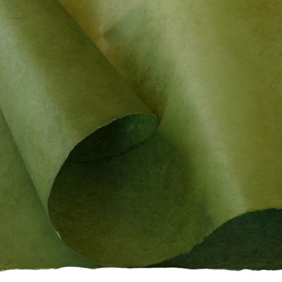 Papier népalais uni couleur Vert Kaki Feuille 50x75 cm Lokta Fait-main
