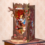 Kit Maquette Book Nook à fabriquer Alice au Pays des Merveilles 20x15x25cm TGB12 Serre-livres Alice 3D miniature Rolife