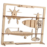 Ugears Maquette Cadre Bois Avion Fighter Puzzle 2.5D