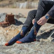 Chaussettes Homme Bleu Marine Faisan Bambou Taille unique 41-46 Wrendale